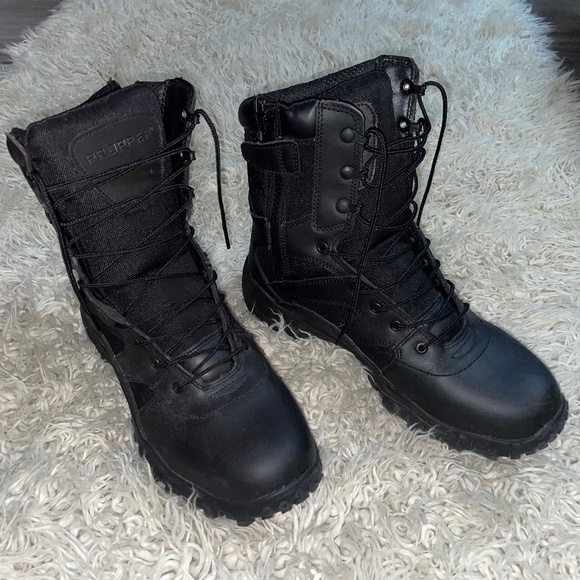 Propper Mens 13W Boots Black Lace up Zip side - Picture 1 of 13